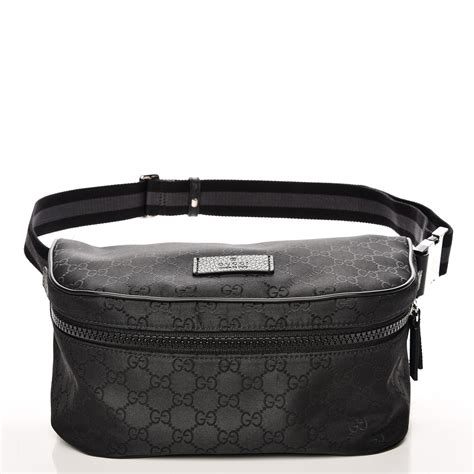 gucci nylon monogram fanny pack belt bag black|Gucci Belt Bags for Men .